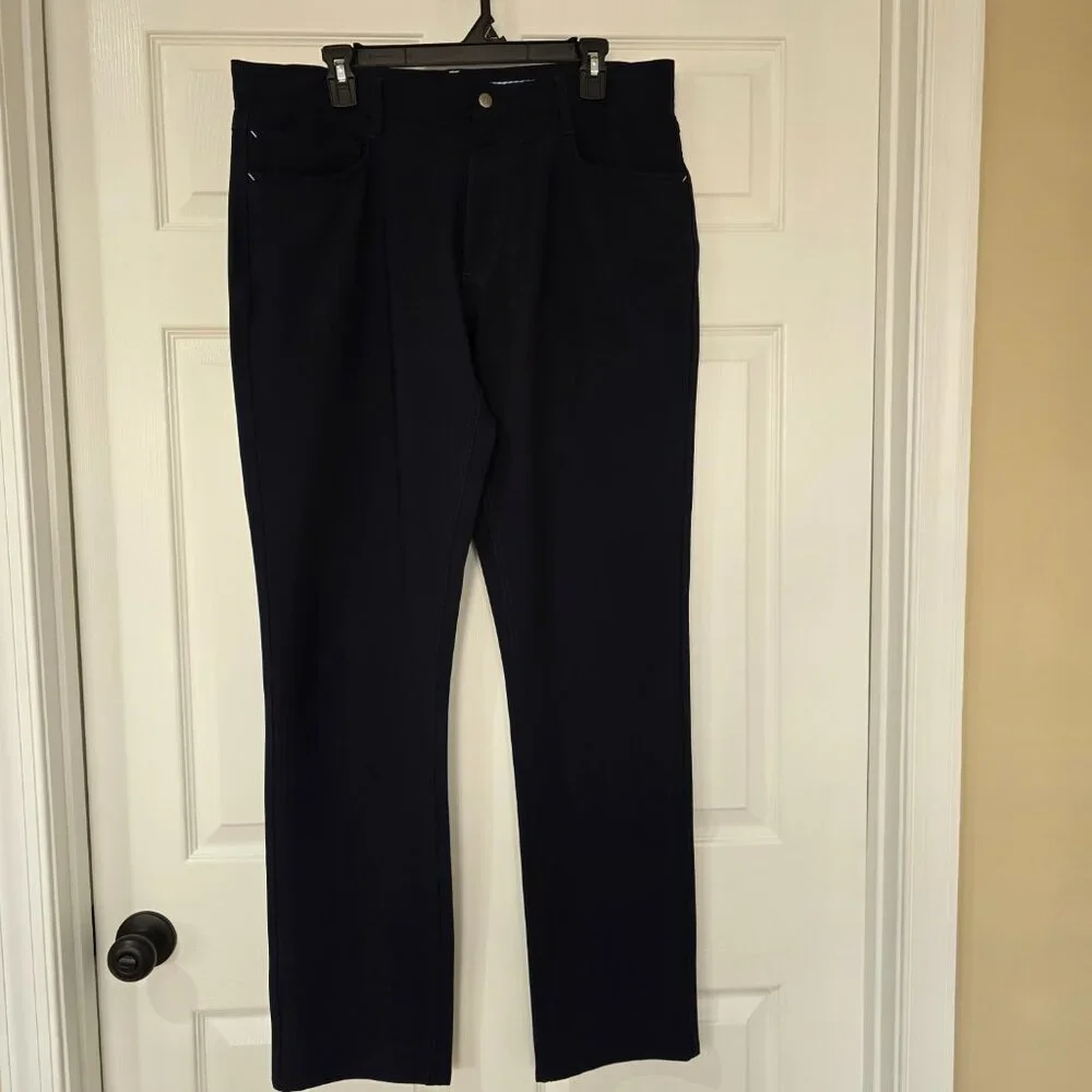 FootJoy Men's Athletic Fit Performance Golf Pants 5 Pocket Navy Blue Size‎ 36x34